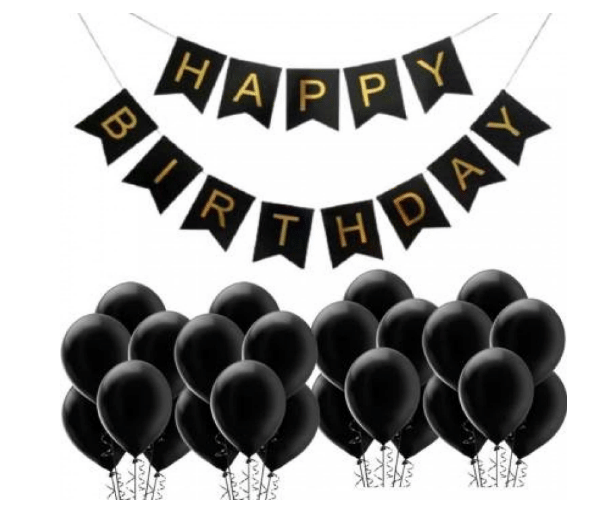     			Jolly Party  Happy Birthday Balloons Decoration Kit 43 Pcs Set  Banner & Latex Metallic Balloons