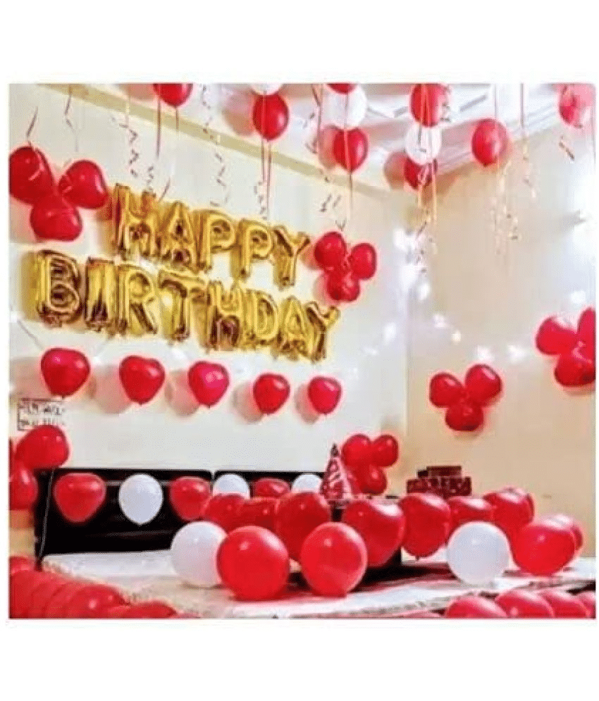     			Jolly Party  Happy Birthday Decoration Combo 43Pcs Set Foil Banner And Balloons (pack of 43,