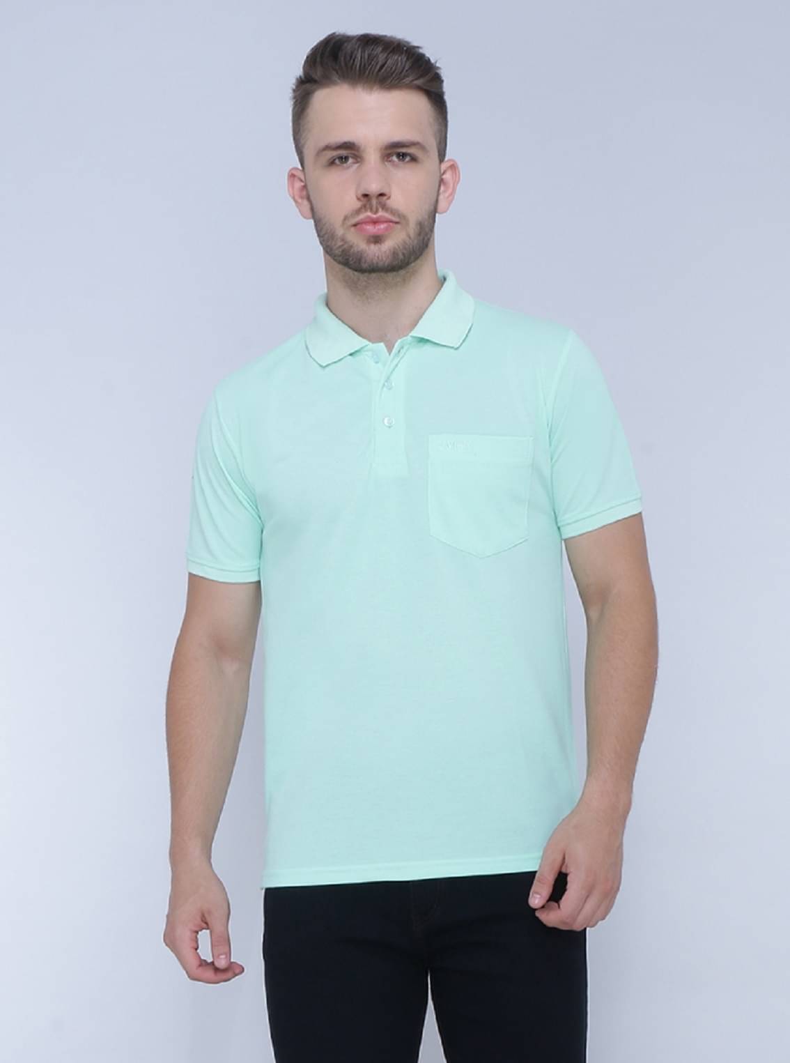     			Neo Garments Pack of 1 Cotton Regular Fit Solid Half Sleeves Men's Polo T Shirt ( Green )