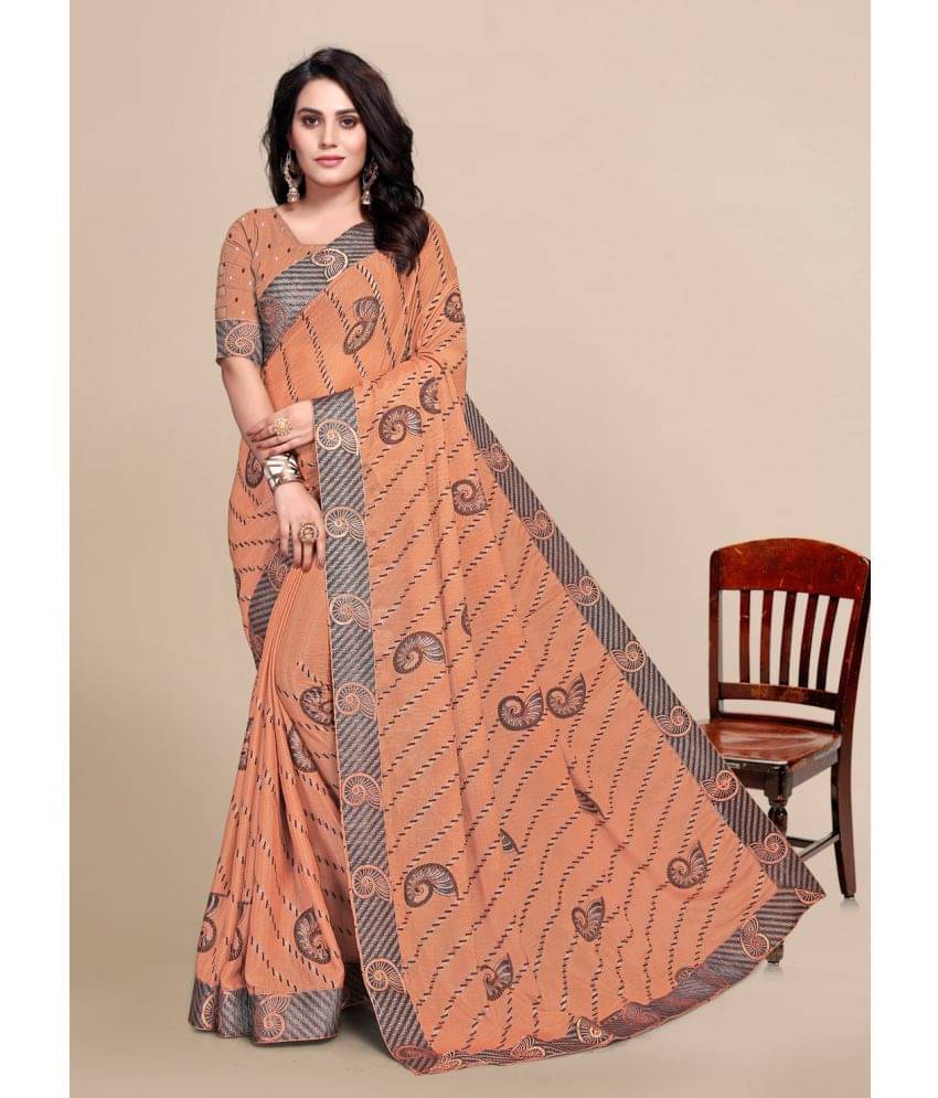    			Rekha Maniyar Chiffon Printed Saree With Unstitched Blouse Piece ( Red )