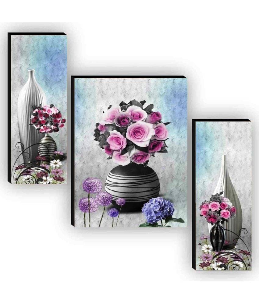 SNDArt Set Of 3 Flower Pots Wall Painting For Living Room Gift Items 12 x18 inch SNDArt Set Of 3 Flower Pots Wall Painting For Living Room Gift Items 12 x18 inch