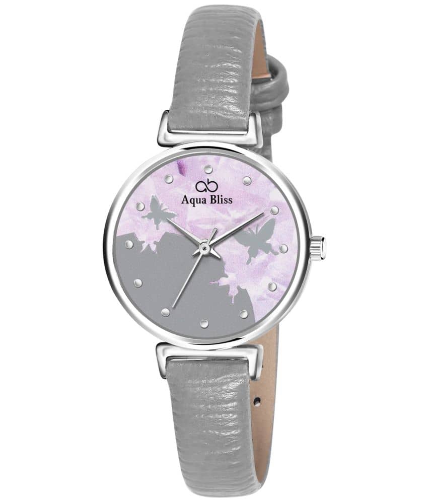 AQUA BLISS - Dark Grey Leather Analog Womens Watch