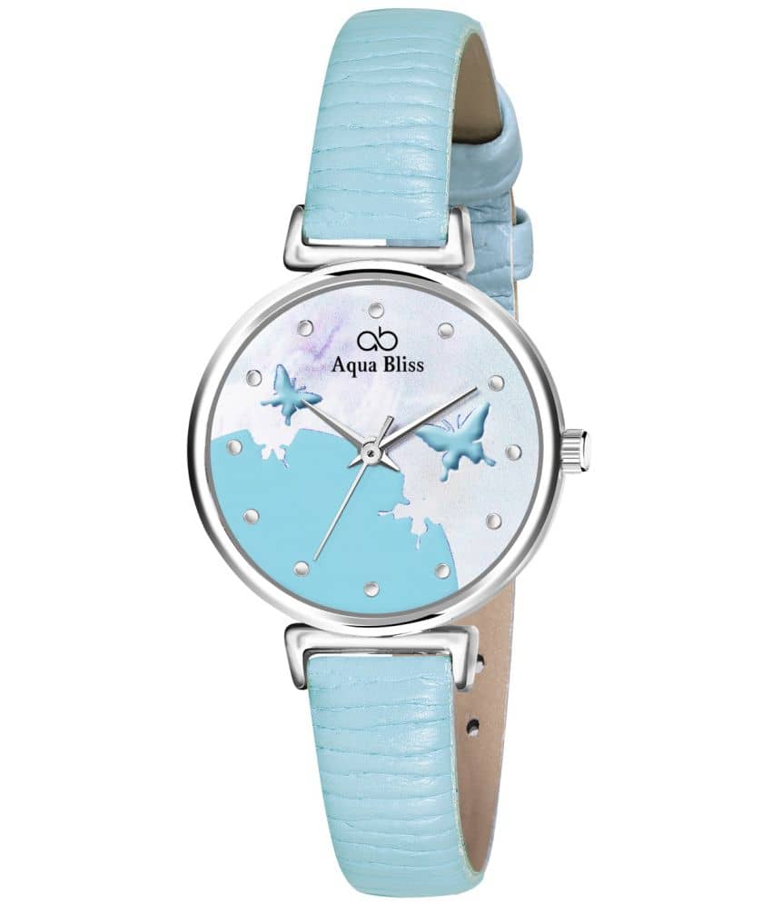 AQUA BLISS - Light Blue Leather Analog Womens Watch