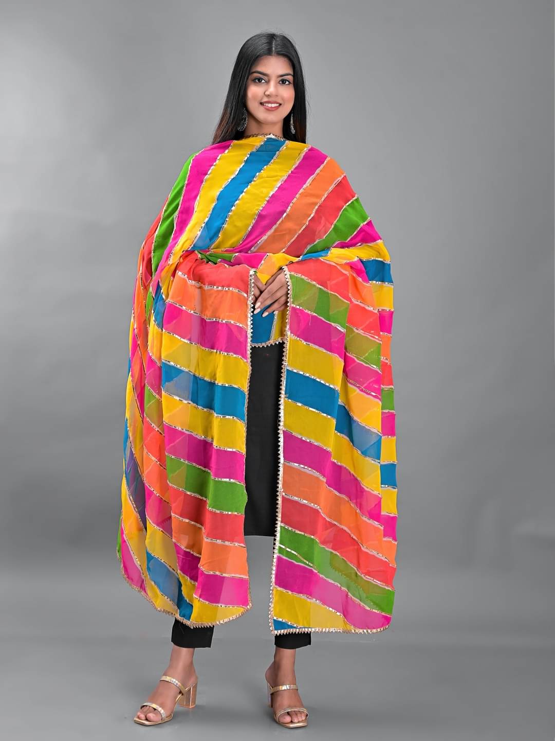 Apratim - Multicoloured Chiffon Women's Dupatta - ( Pack of 1 ) Apratim - Multicoloured Chiffon Women's Dupatta - ( Pack of 1 )