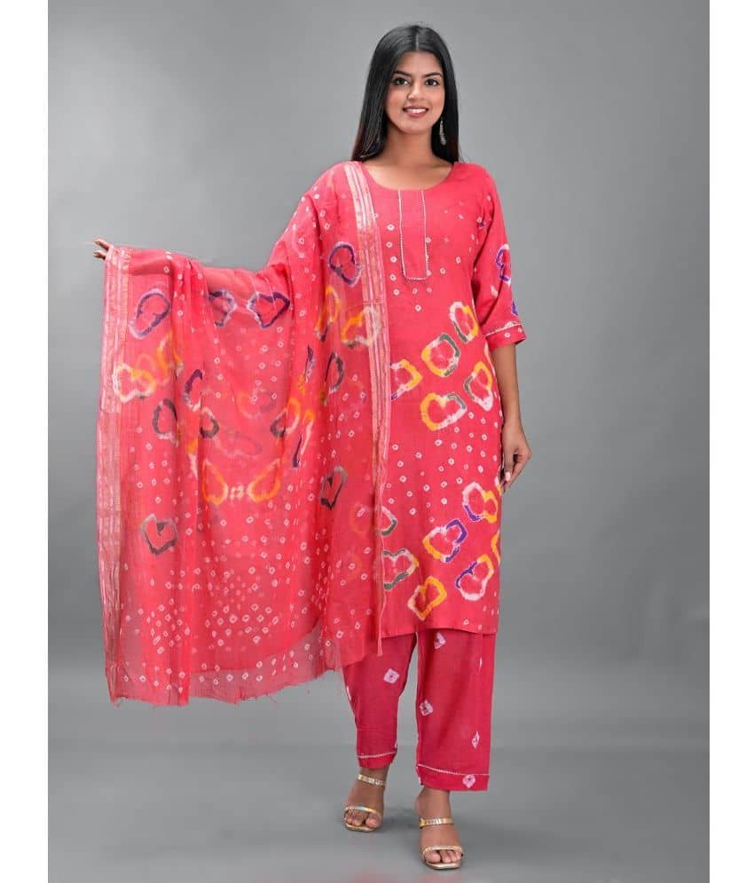 Apratim - Unstitched Peach Cotton Dress Material ( Pack of 1 ) - Unstitched Fabrics | Buy online on ZillyBuy