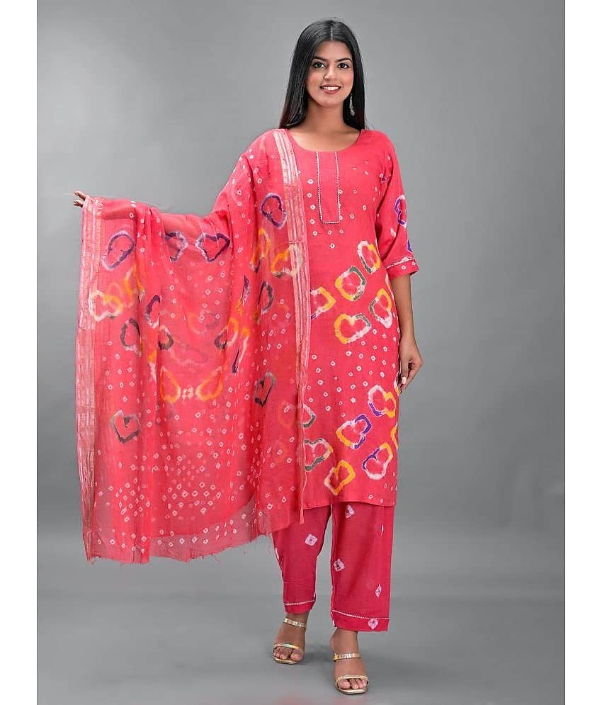 Apratim - Unstitched Peach Cotton Dress Material ( Pack of 1 ) - Unstitched Fabrics | Buy online on ZillyBuy