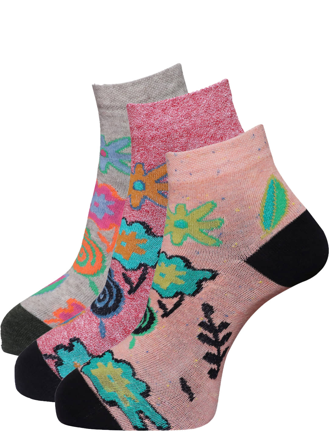 Dollar - Multicolor Cotton Women's Ankle Length Socks ( Pack of 3 ) - Socks | Buy online on ZillyBuy