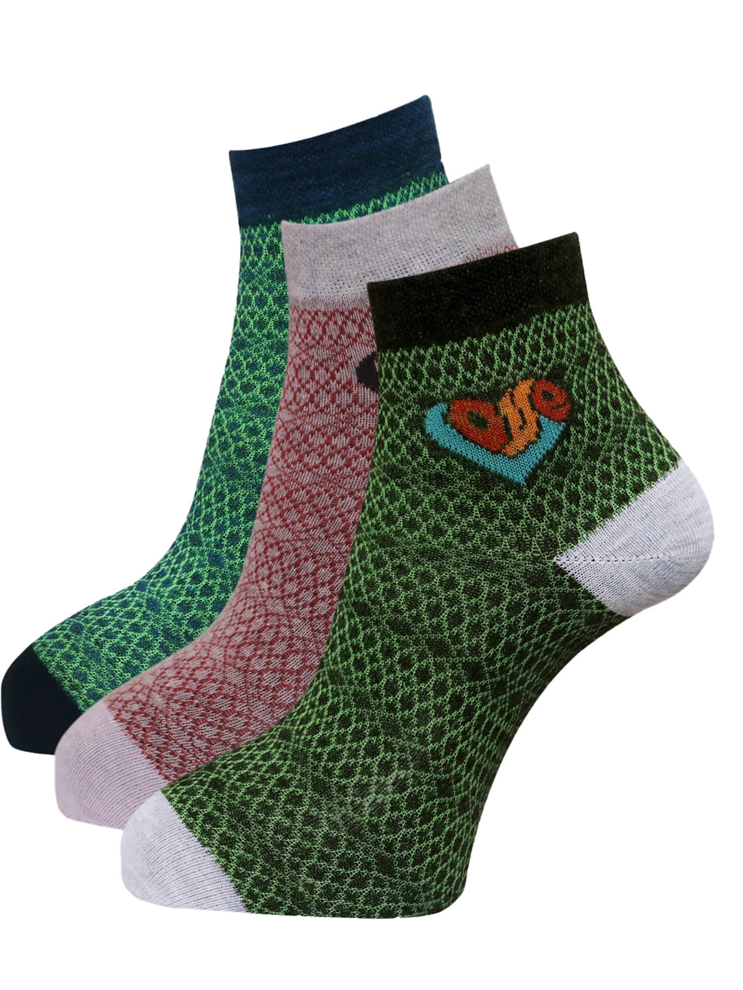     			Dollar - Multicolor Cotton Women's Ankle Length Socks ( Pack of 3 )