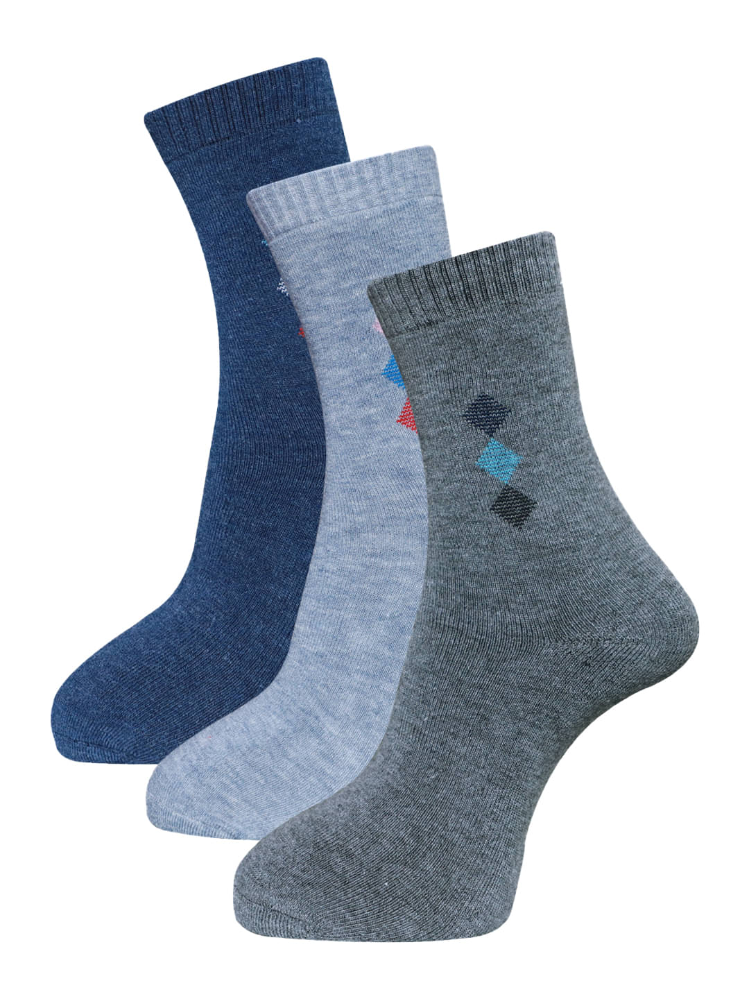     			Dollar - Woollen Men's Self Design Multicolor Full Length Socks ( Pack of 3 )