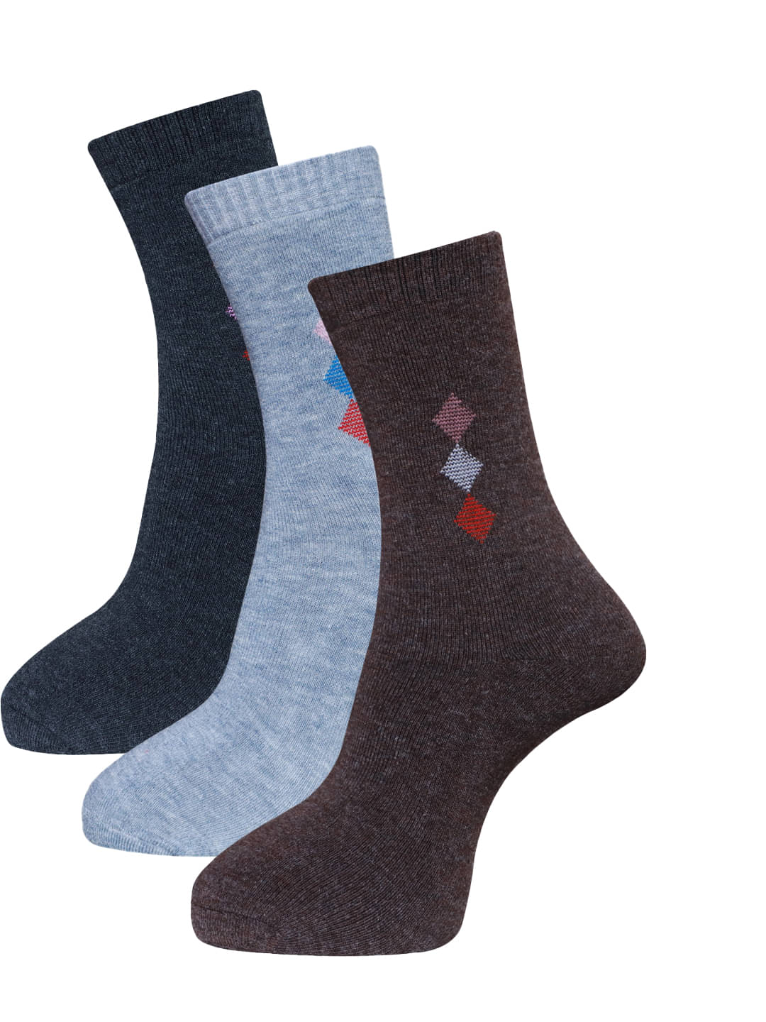 Dollar - Woollen Men's Self Design Multicolor Mid Length Socks ( Pack of 3 ) Dollar - Woollen Men's Self Design Multicolor Mid Length Socks ( Pack of 3 )