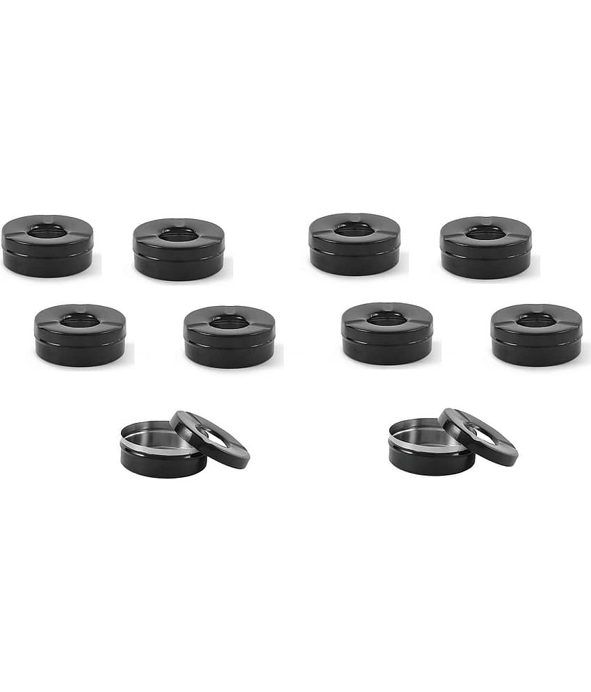 Dynore Stainless Steel Black Matt Lid Ash Tray- Set of 10 - Cookware | Buy online on ZillyBuy