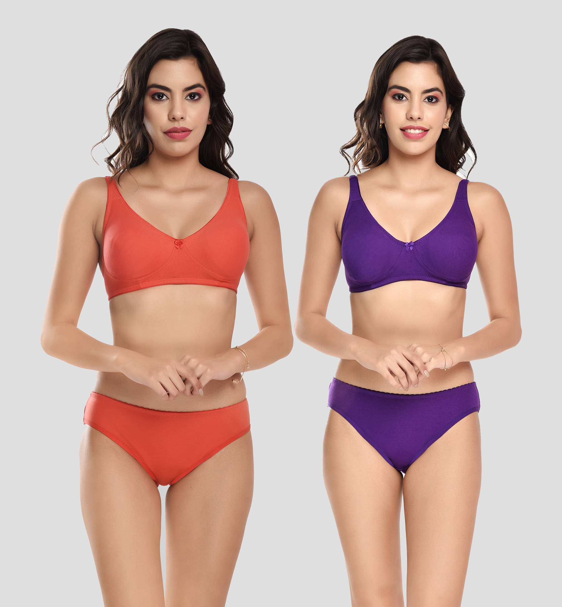 Elina Pack of 2 Cotton Women's Bra & Panty Set ( Multicolor ) Elina Pack of 2 Cotton Women's Bra & Panty Set ( Multicolor )