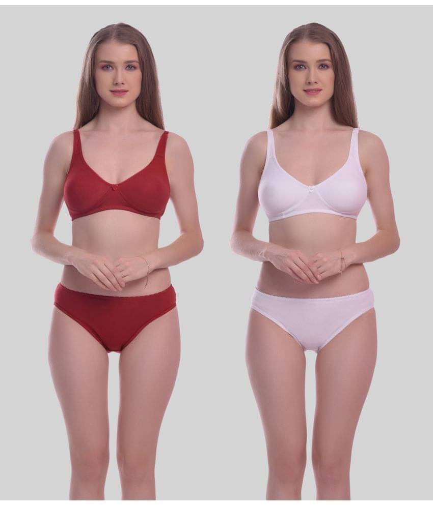 Elina Pack of 2 Cotton Women's Bra & Panty Set ( Multicolor ) Elina Pack of 2 Cotton Women's Bra & Panty Set ( Multicolor )
