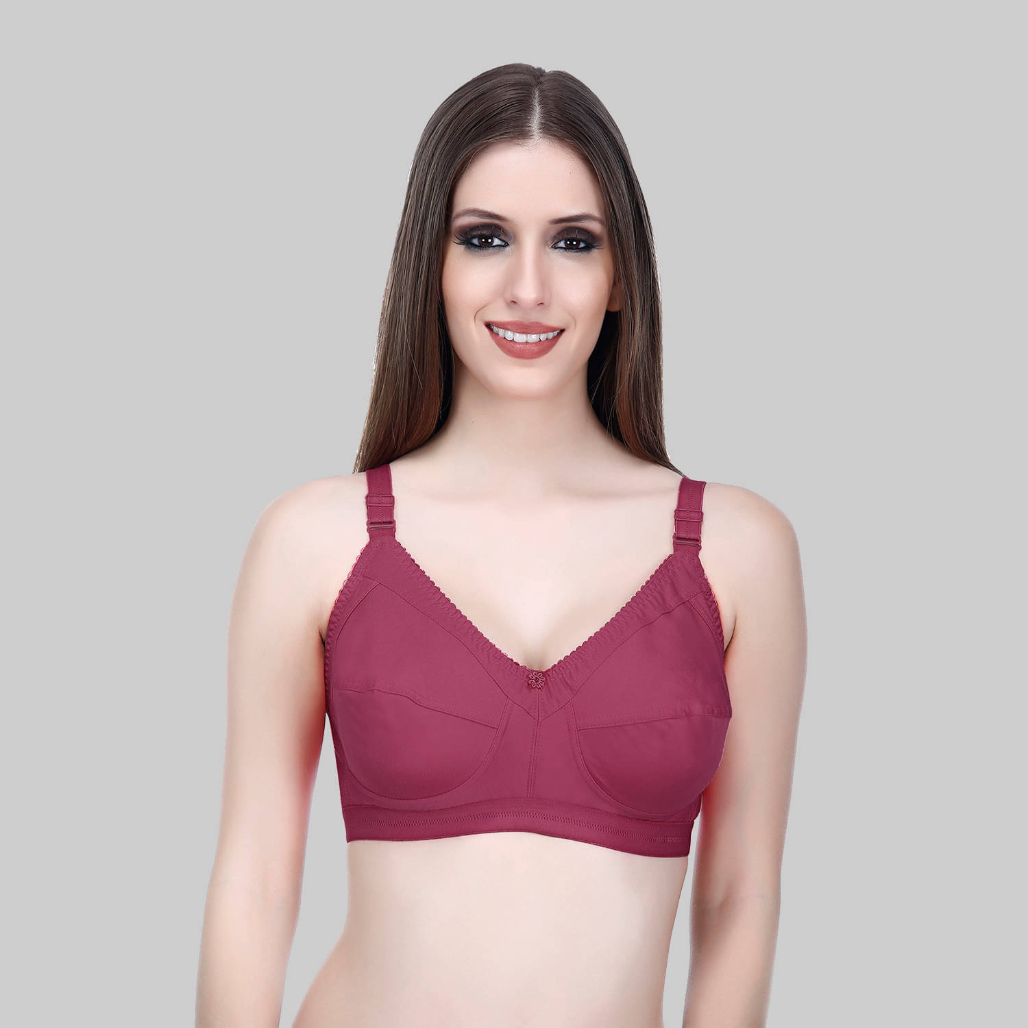     			Elina Cotton Non Padded Women's T-Shirt Bra ( Purple )