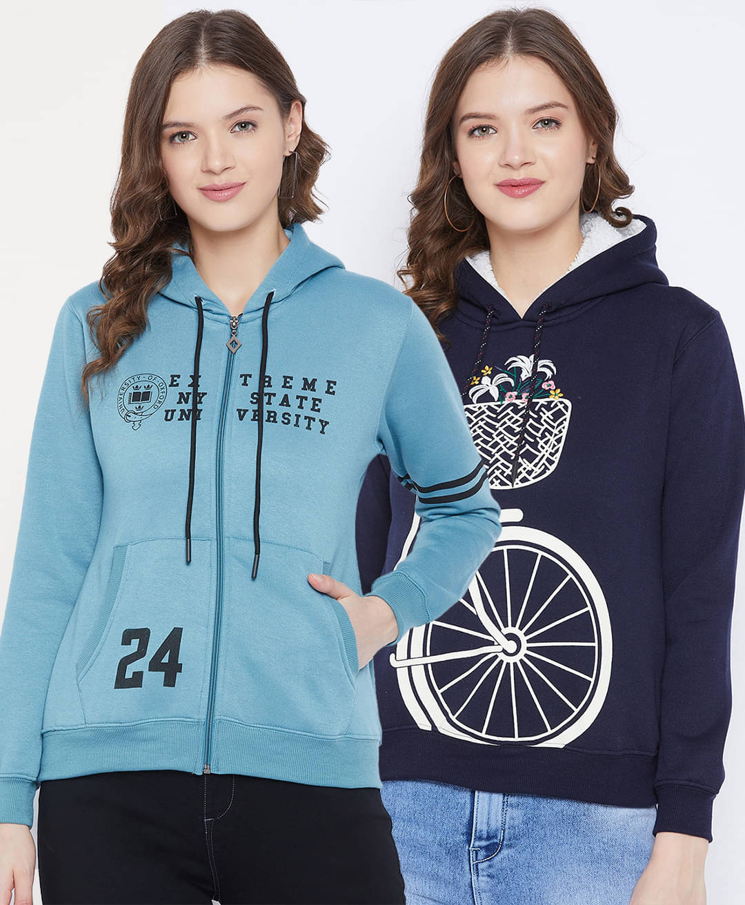     			First Krush Fleece Multi Color Hooded Sweatshirt