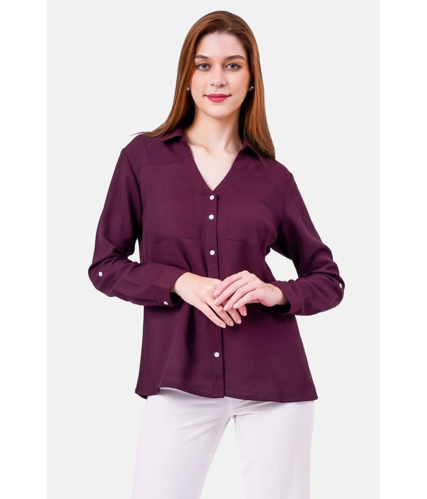     			NUEVOSDAMAS Women Solid Polyester Shirt ( Magenta )