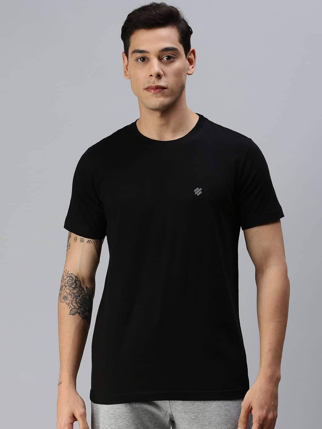     			ONN Pack of 1 Cotton Blend Regular Fit Men's T-Shirt ( Black )