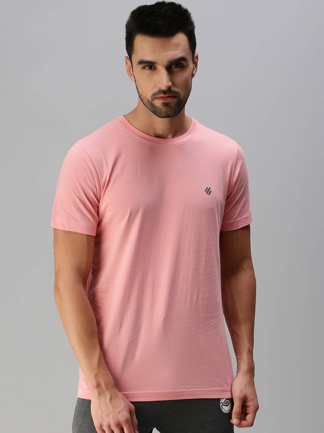     			ONN Pack of 1 Cotton Blend Regular Fit Men's T-Shirt ( Pink )