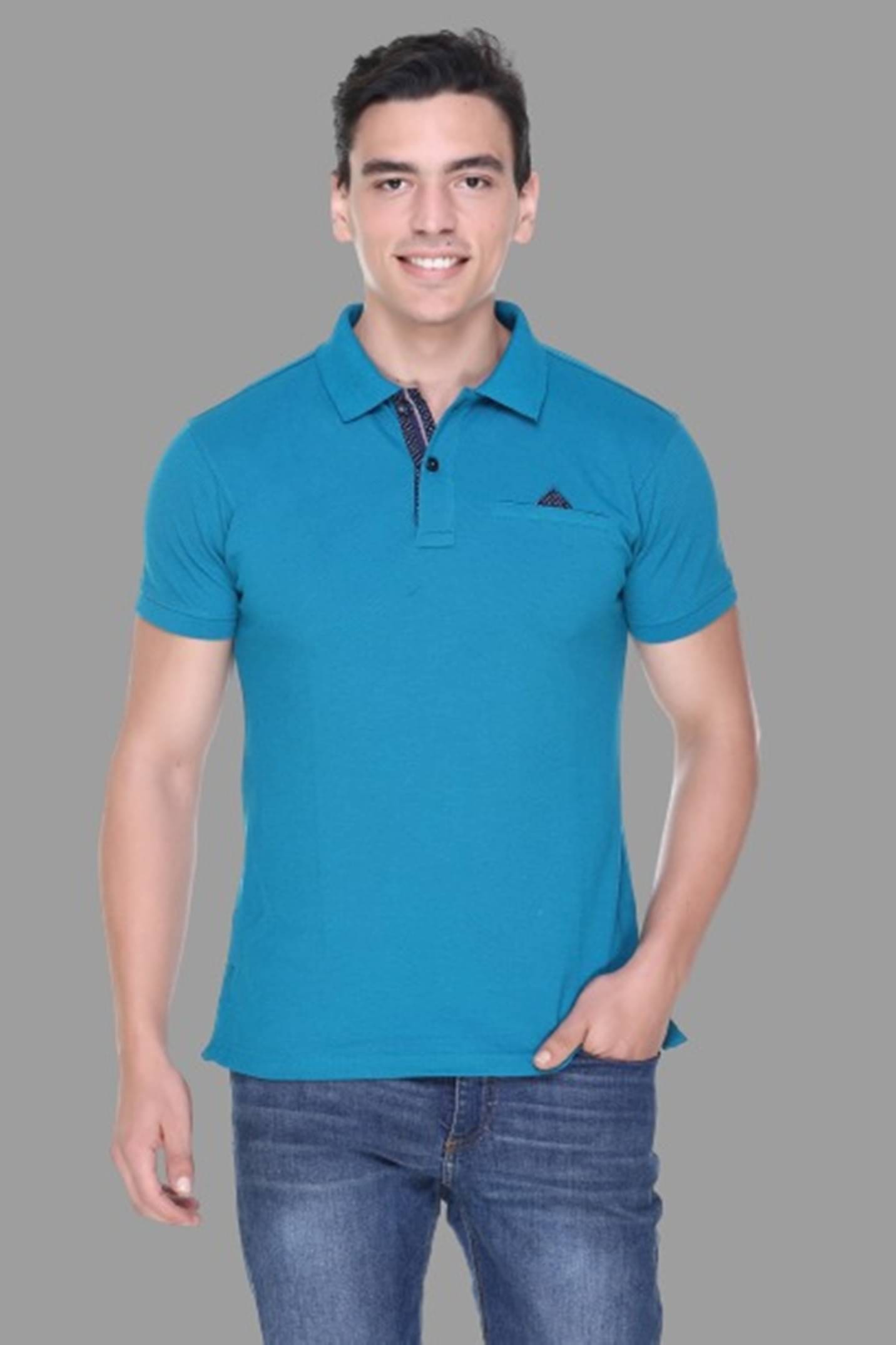     			RF RAVES - Light Blue Cotton Blend Regular Fit Men's Polo T Shirt ( Pack of 1 )