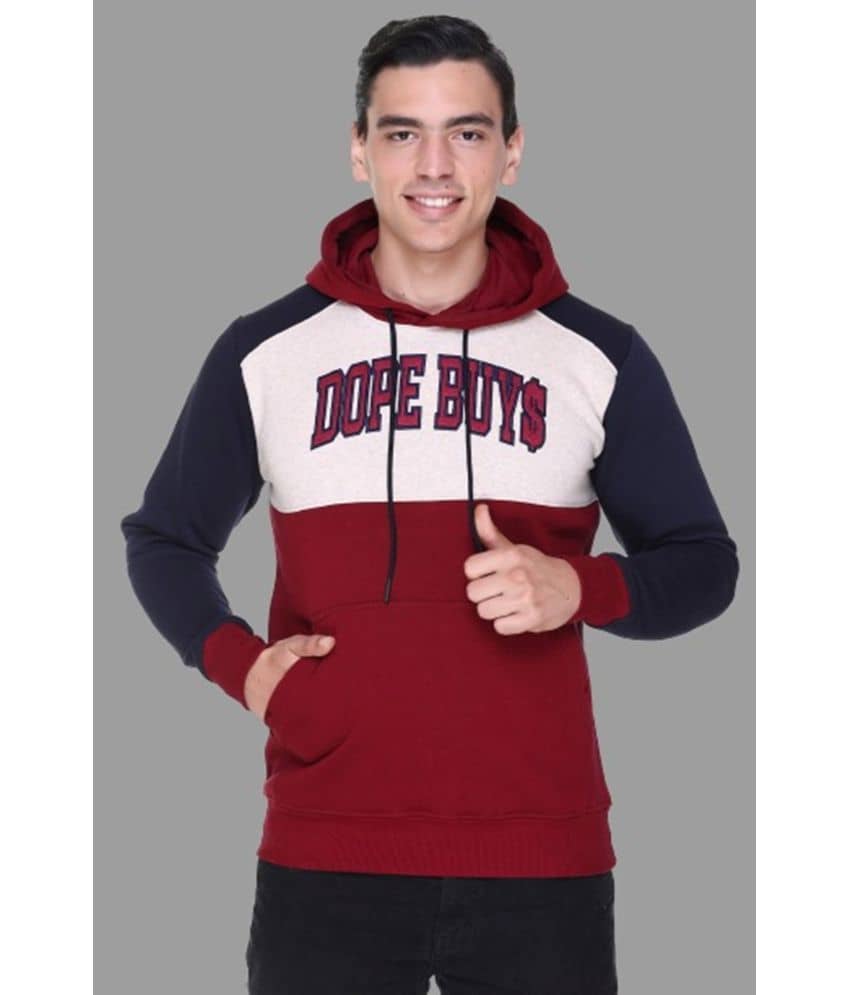 RF RAVES - Maroon Fleece Regular Fit Men's Sweatshirt ( Pack of 1 )