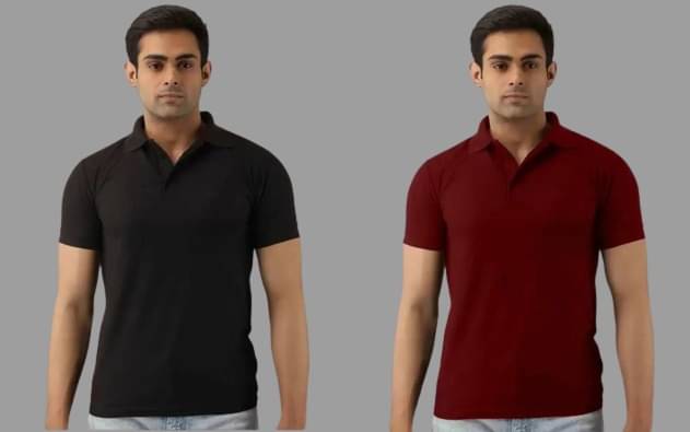     			SKYRISE Pack of 2 Cotton Blend Slim Fit Solid Half Sleeves Men's Polo T Shirt ( Multicolor )