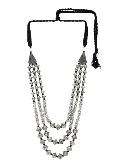 Sirimiri - Silver Oxidised Silver Necklace ( Pack of 1 )