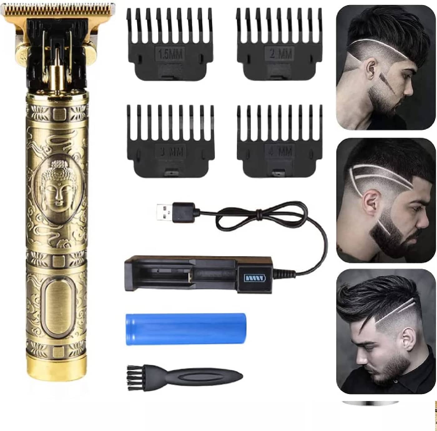 VEVO T9 Dragon Hair Gold Cordless Beard Trimmer With 45 minutes Runtime