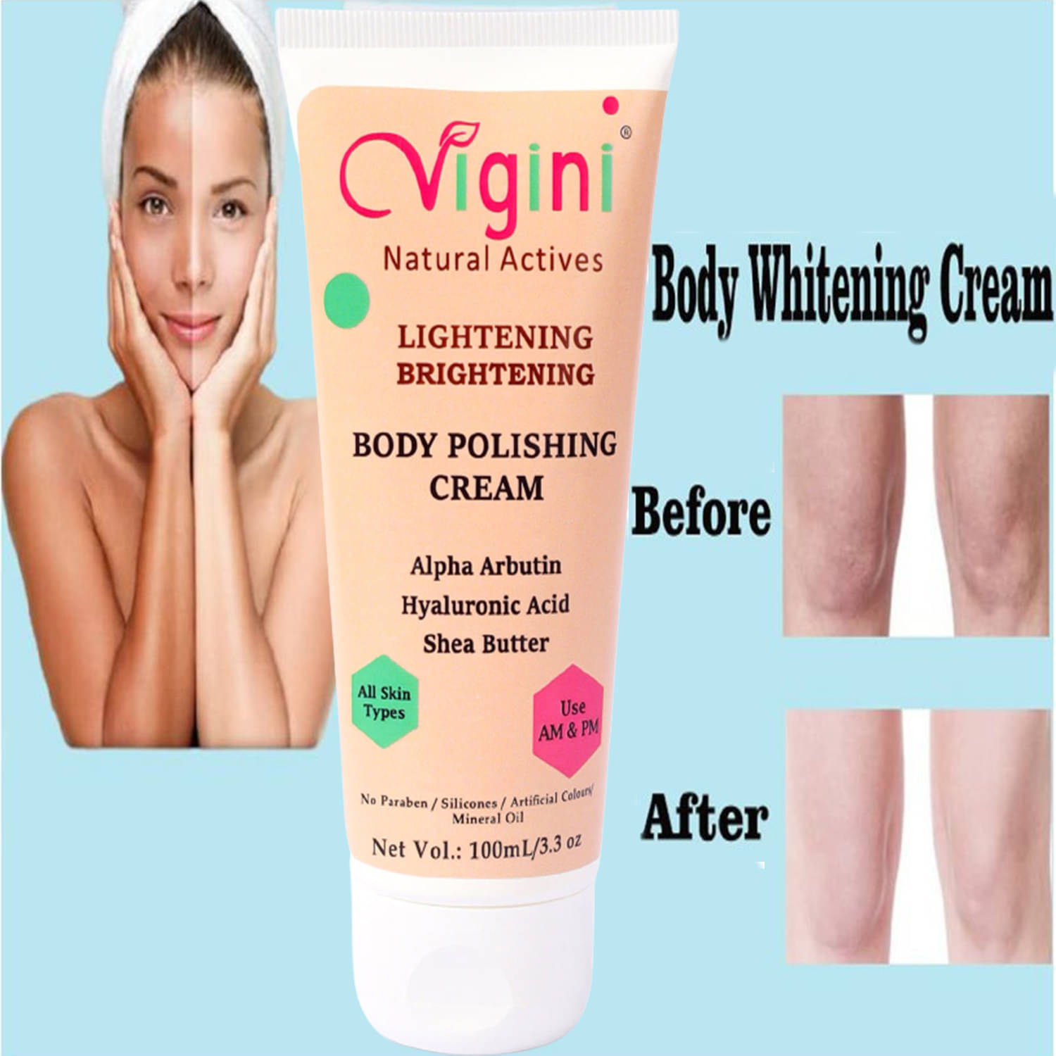     			Vigini Under Whitening Cream remove Dark Pigmentation Sunscreen Foot Cream SPF 30 ( 100 g )