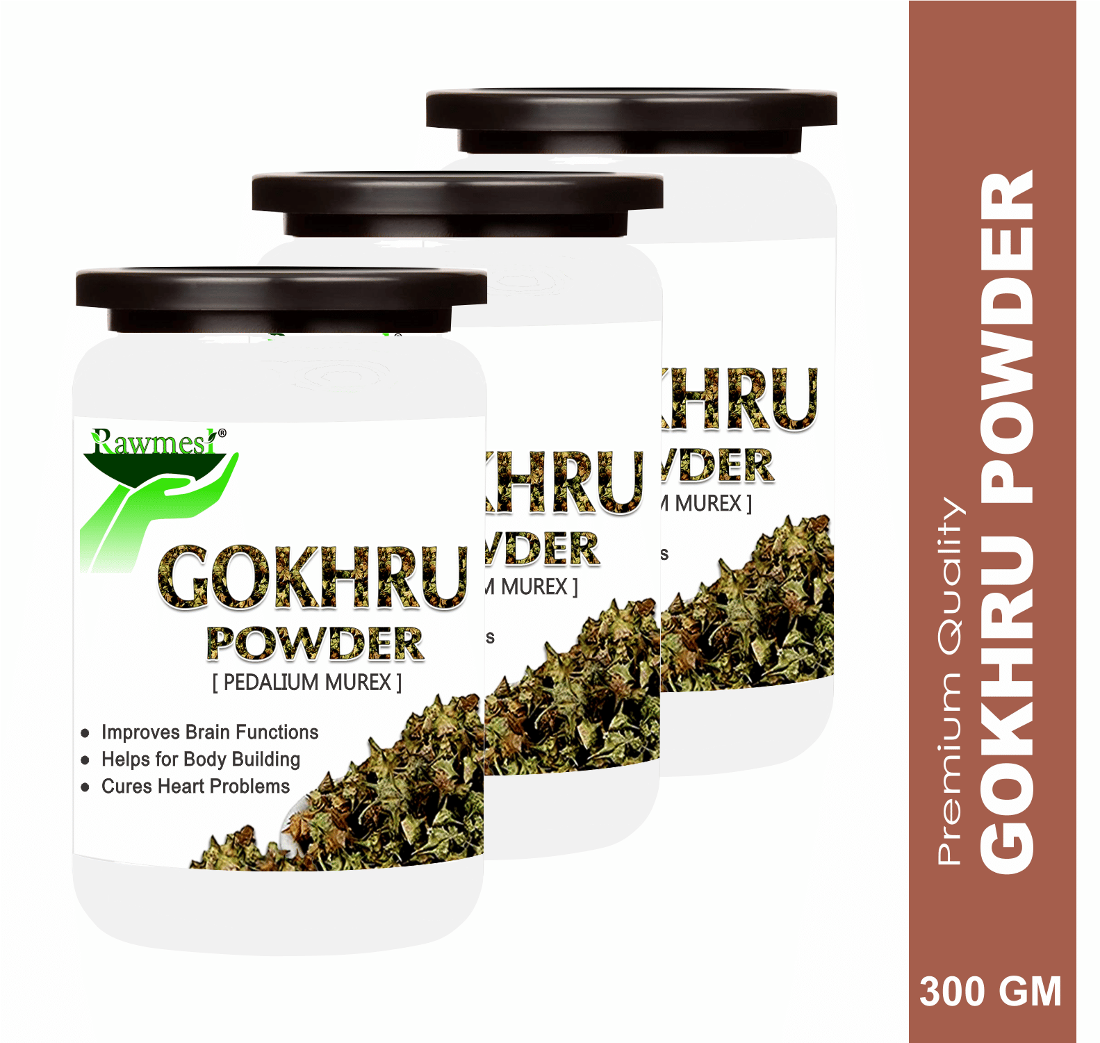 Rawmest Tribulus Terrestris/Gokhru/ Bindii Powder 300 Gm Pack of 3