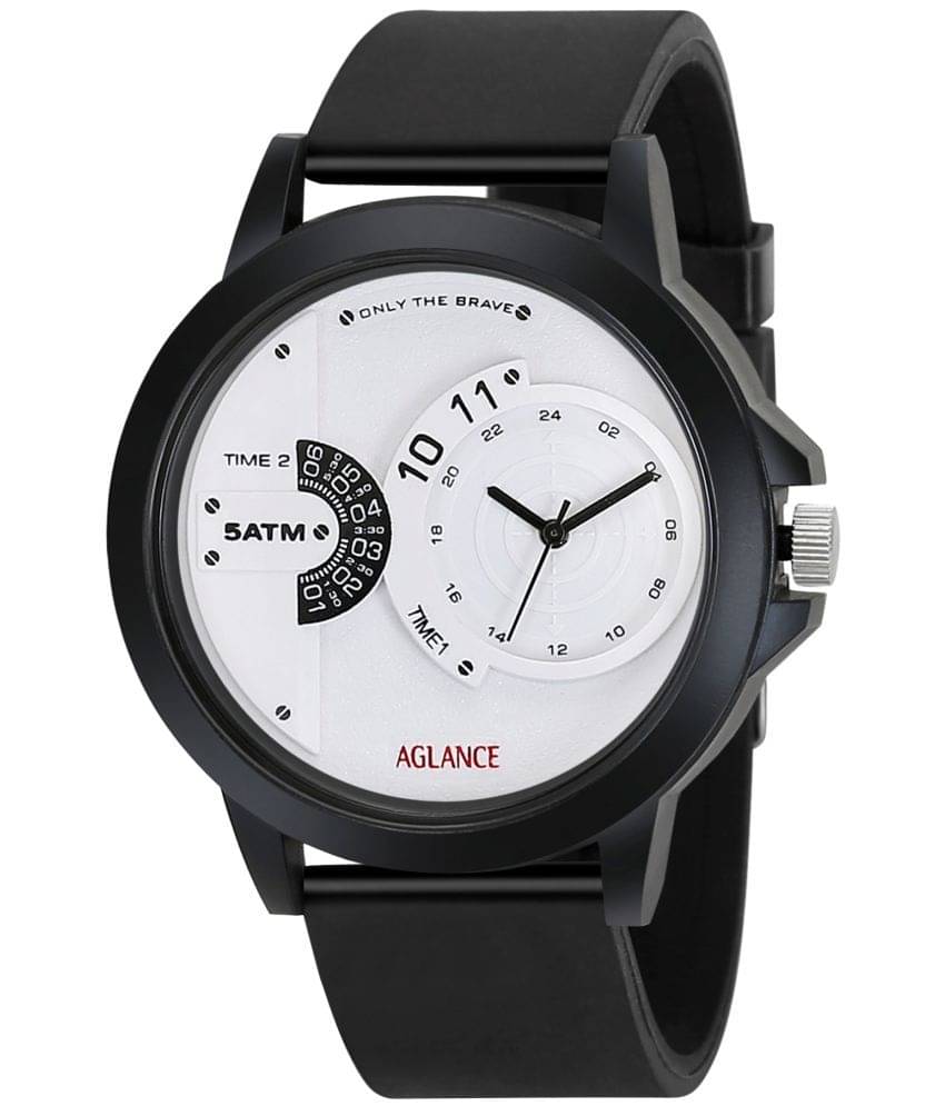     			Aglance - Black Silicon Analog Men's Watch