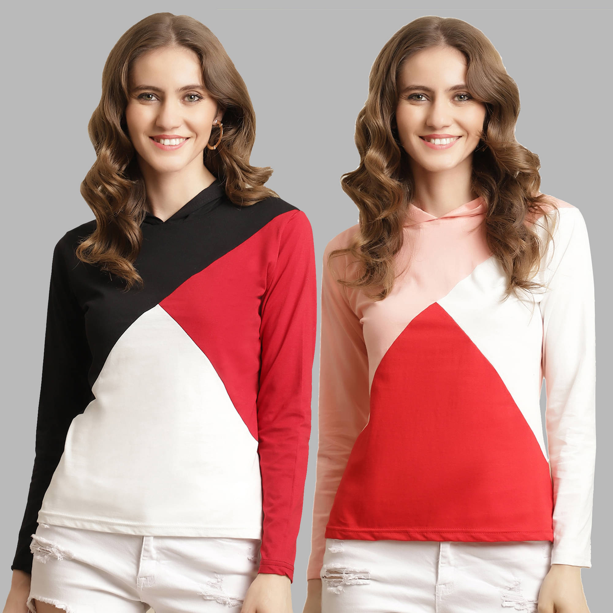 Fabflee Women Cotton Colorblock Regular Fit Round Neck T-Shirt ( Multicolor ) Fabflee Women Cotton Colorblock Regular Fit Round Neck T-Shirt ( Multicolor )