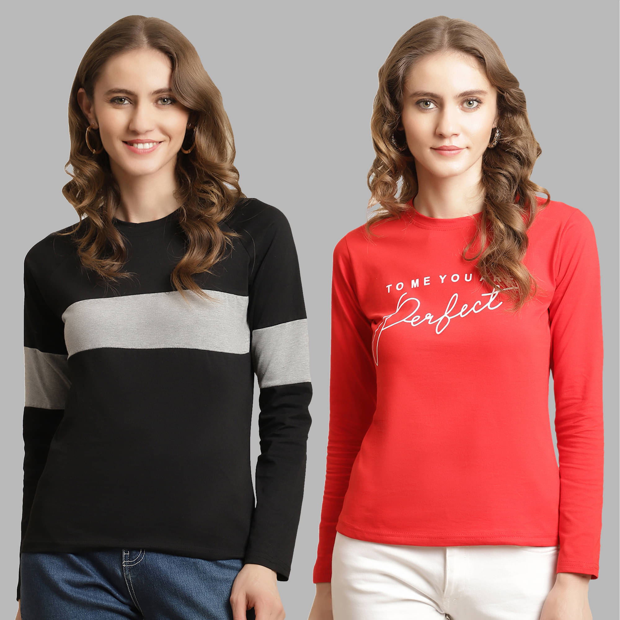 Fabflee Women Cotton Colorblock Regular Fit Round Neck T-Shirt ( Multicolor ) Fabflee Women Cotton Colorblock Regular Fit Round Neck T-Shirt ( Multicolor )