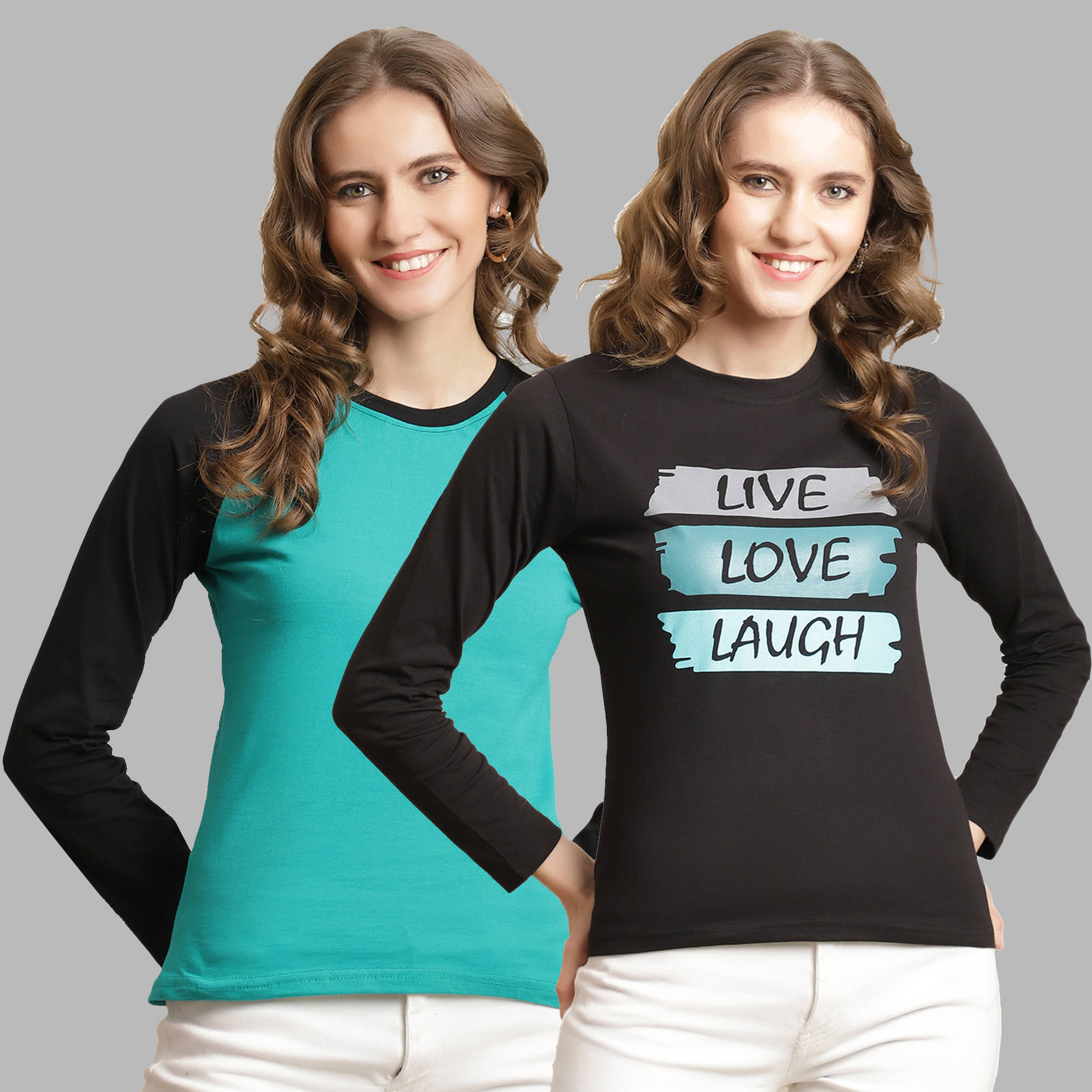     			Fabflee Women Cotton Colorblock Regular Fit Round Neck T-Shirt ( Multicolor )