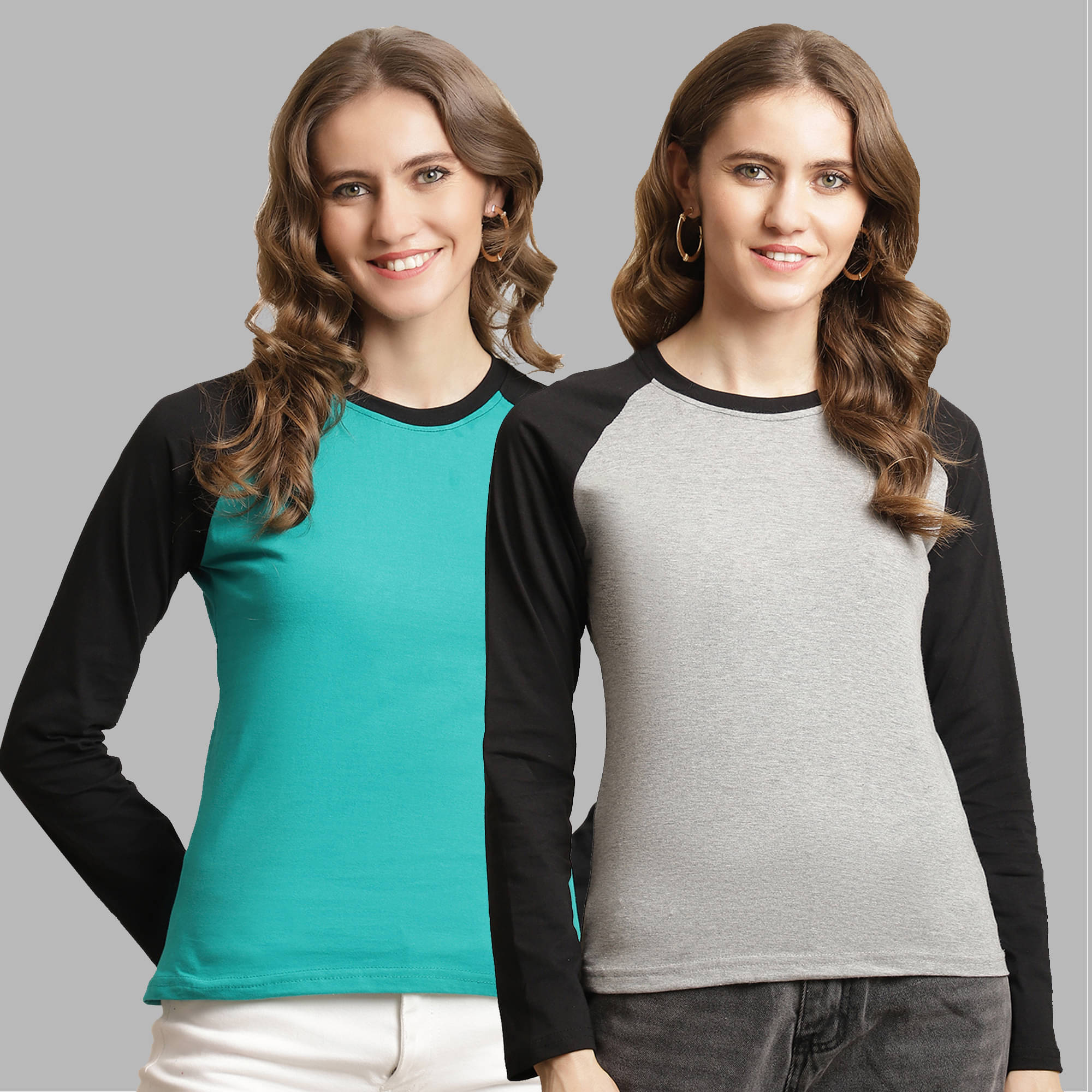 Fabflee Women Cotton Colorblock Regular Fit Round Neck T-Shirt ( Multicolor )     			Fabflee Women Cotton Colorblock Regular Fit Round Neck T-Shirt ( Multicolor )