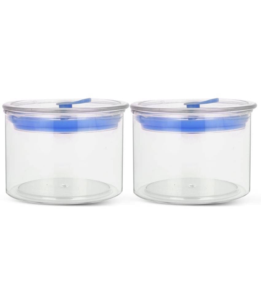     			HomePro - Round Container | Airtight | Silicone Cap | Blue | Plastic Utility Container | Set of 2 - 500 ml