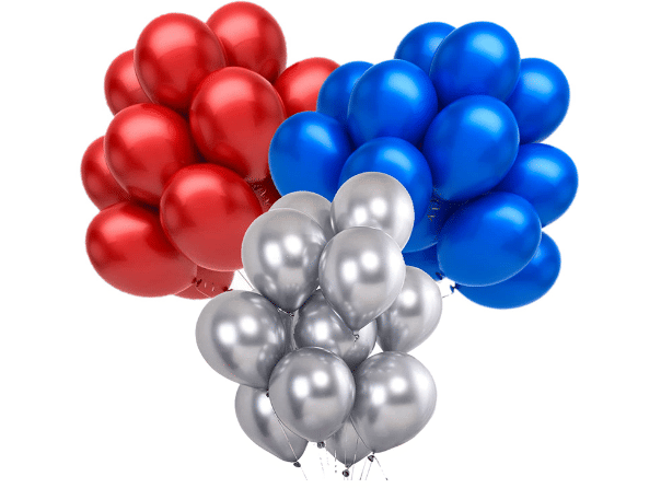     			Jolly Party   Combo of Red,Silver,Dark Blue Color Metallic Balloon pack of 51 pcs