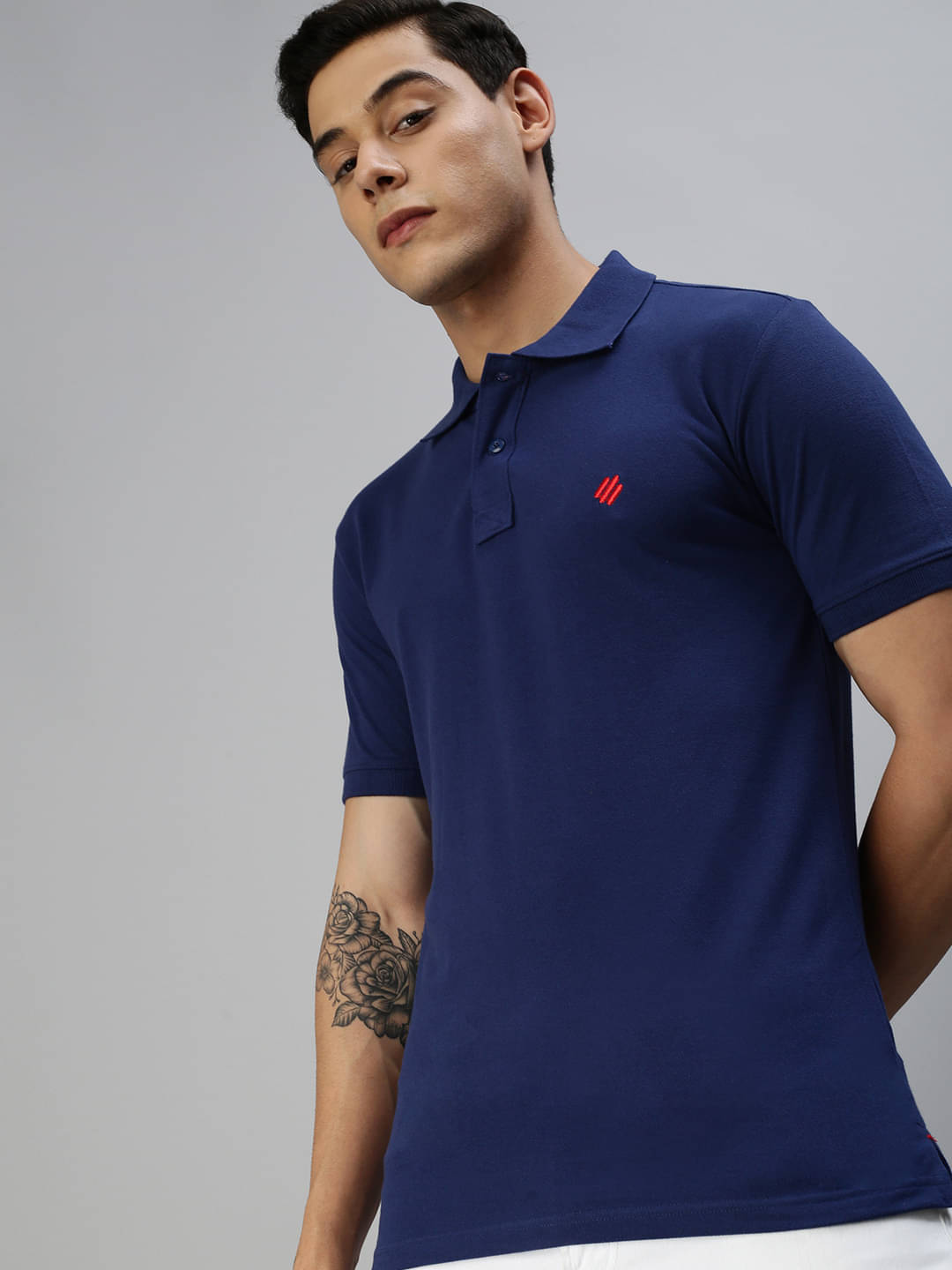     			ONN Pack of 1 Cotton Blend Regular Fit Solid Half Sleeves Men's Polo T Shirt ( Blue )