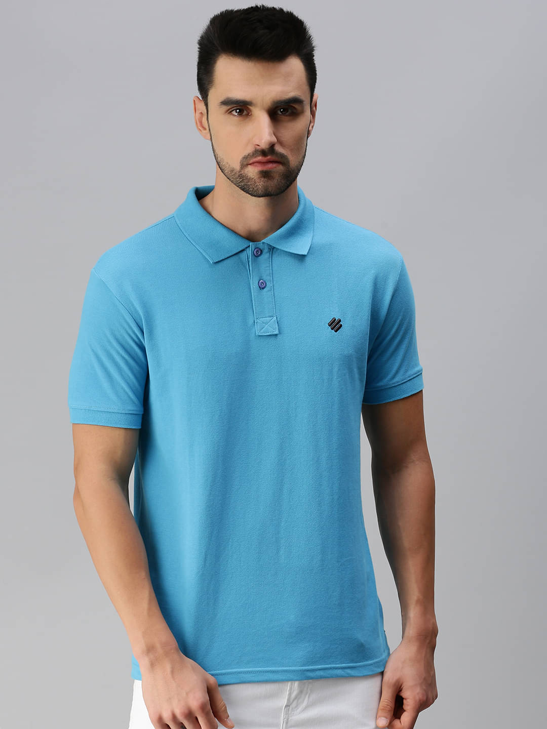     			ONN Pack of 1 Cotton Blend Regular Fit Solid Half Sleeves Men's Polo T Shirt ( Blue )