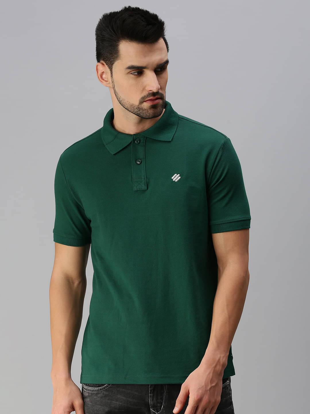 ONN Pack of 1 Cotton Blend Regular Fit Solid Half Sleeves Men's Polo T Shirt ( Dark Green ) ONN Pack of 1 Cotton Blend Regular Fit Solid Half Sleeves Men's Polo T Shirt ( Dark Green )