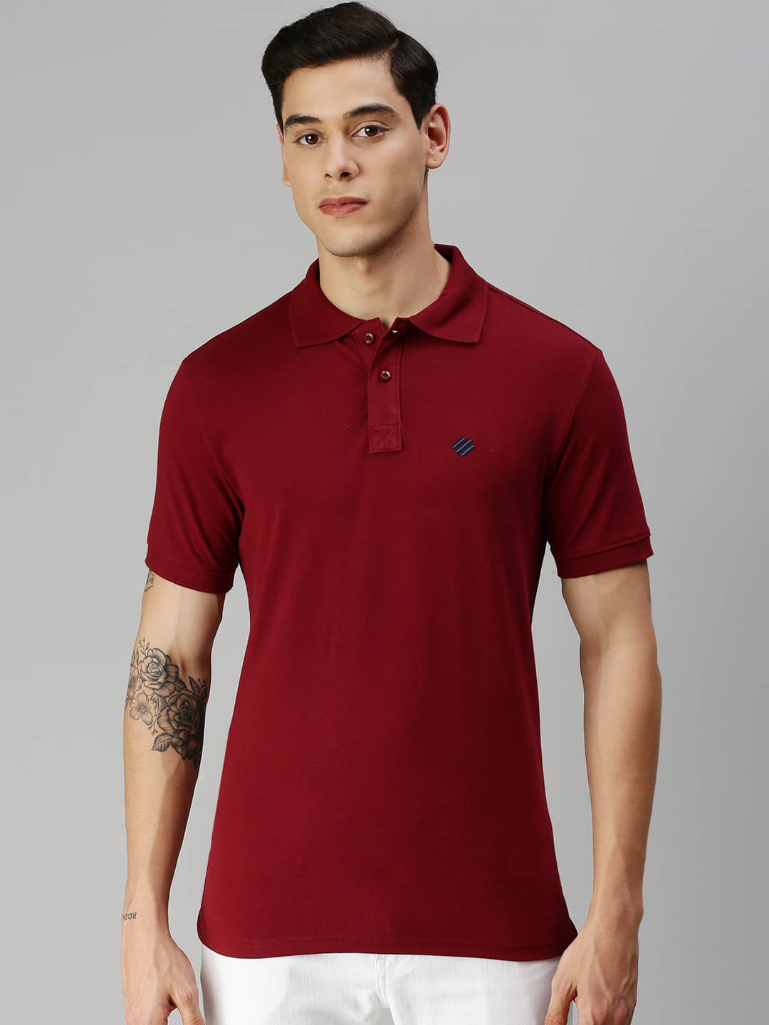     			ONN Pack of 1 Cotton Blend Regular Fit Solid Half Sleeves Men's Polo T Shirt ( Maroon )