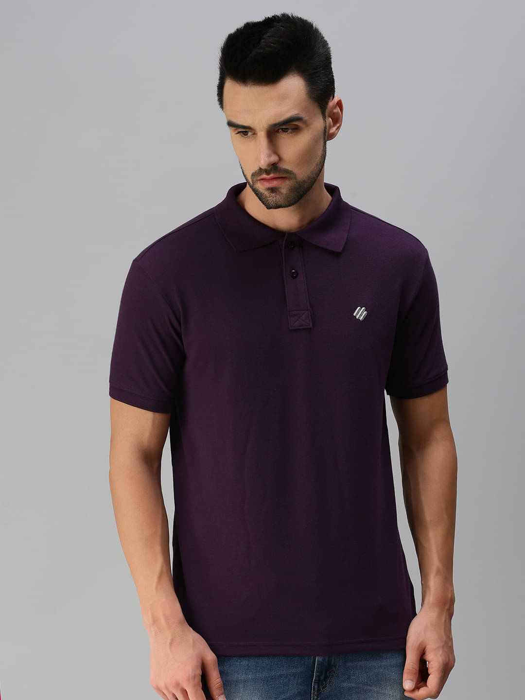ONN Pack of 1 Cotton Blend Regular Fit Solid Half Sleeves Men's Polo T Shirt ( Purple ) ONN Pack of 1 Cotton Blend Regular Fit Solid Half Sleeves Men's Polo T Shirt ( Purple )