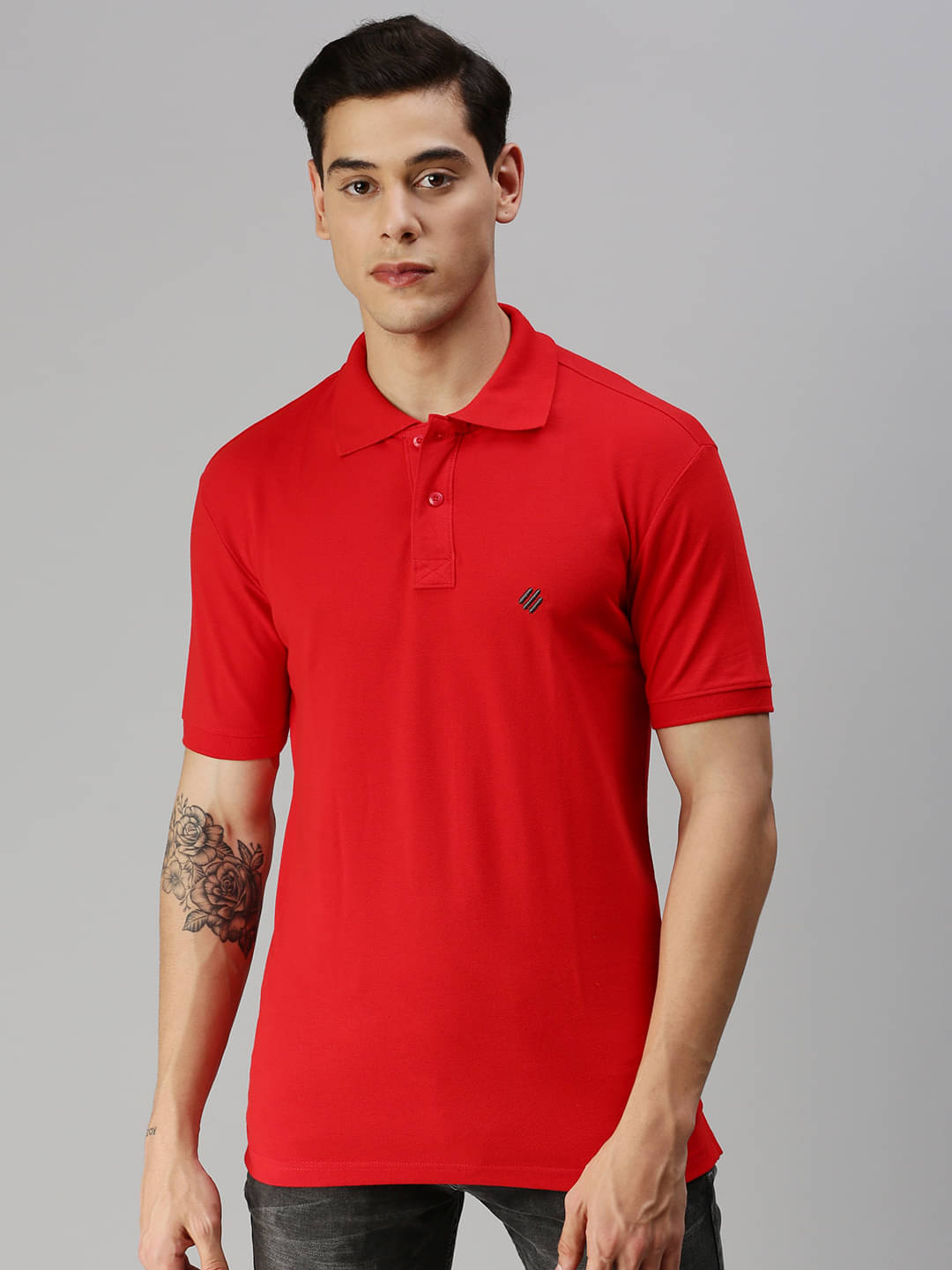     			ONN Pack of 1 Cotton Blend Regular Fit Solid Half Sleeves Men's Polo T Shirt ( Red )