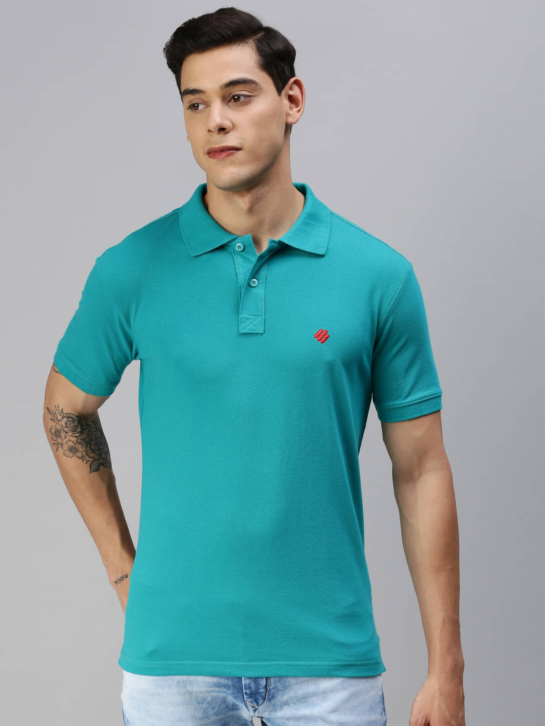     			ONN Pack of 1 Cotton Blend Regular Fit Solid Half Sleeves Men's Polo T Shirt ( Sea Green )