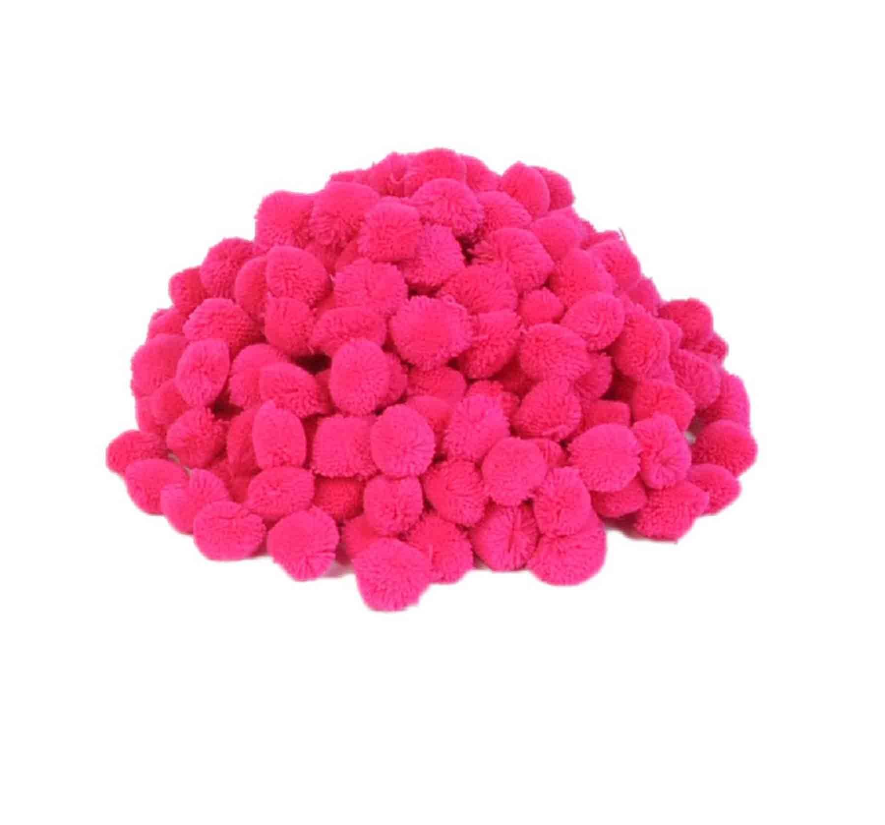     			PRANSUNITA Pom Pom Wool Balls, 20 mm, Used in Jewellery & Toran Making, Macrame Art, Decorations, Dresses, School Projects, etc, Pack of 230 pcs, Colour – Magenta