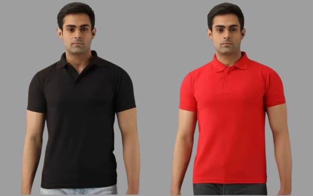     			SKYRISE Pack of 2 Cotton Blend Slim Fit Solid Half Sleeves Men's Polo T Shirt ( Multicolor )