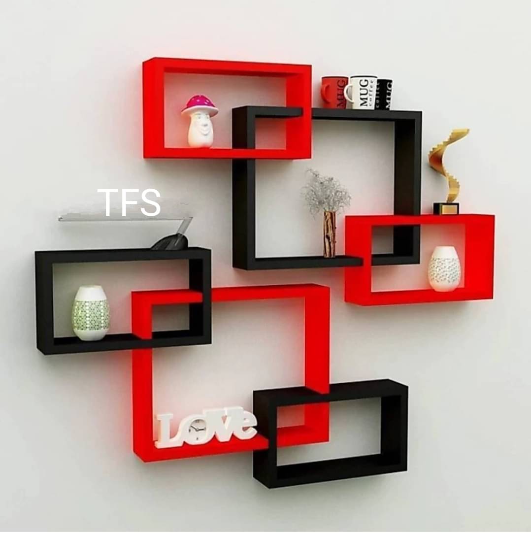     			TFS Floating Shelves Red MDF - Pack of 1