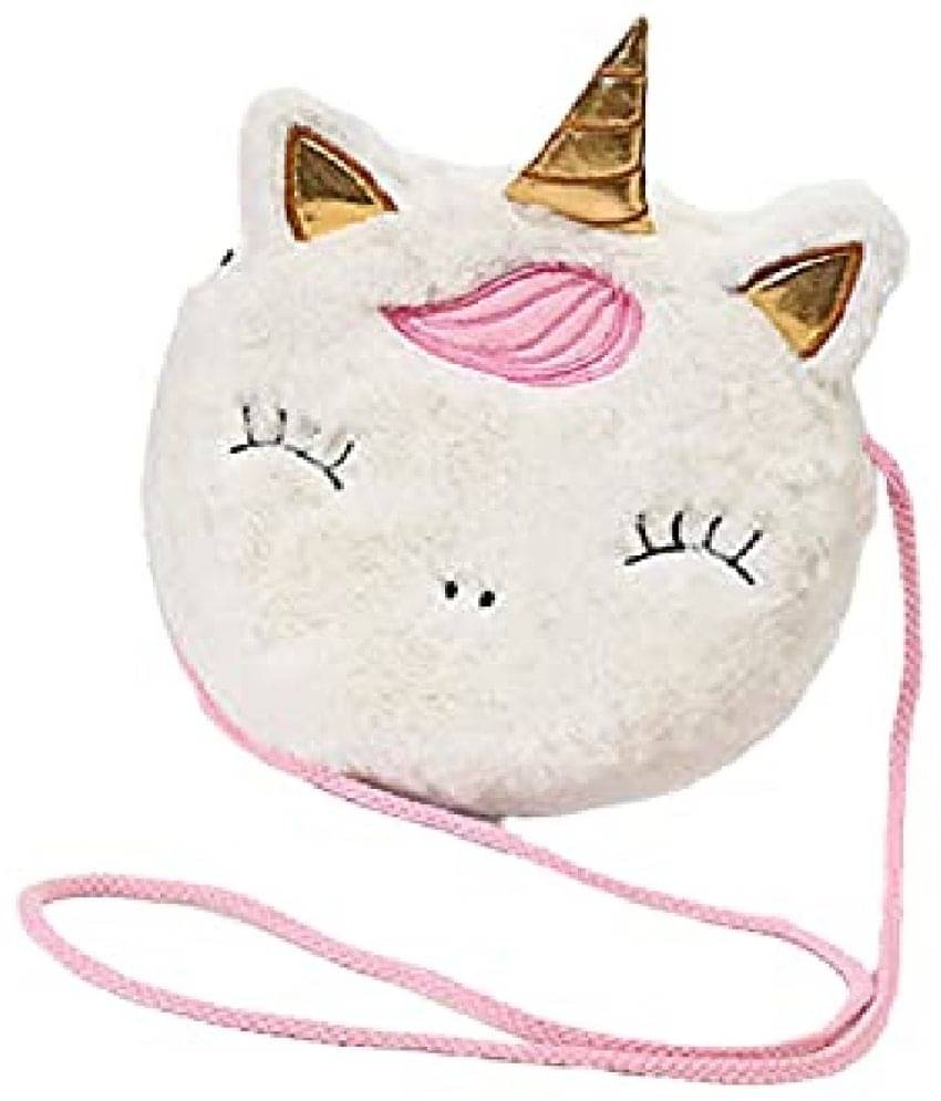     			Unicorn Furr Plush Handbag Kids Plush Shoulder Messenger Sling Bags Cellphone Purse Wallet Travel Bag with strap Gift for Woman Teen Girls