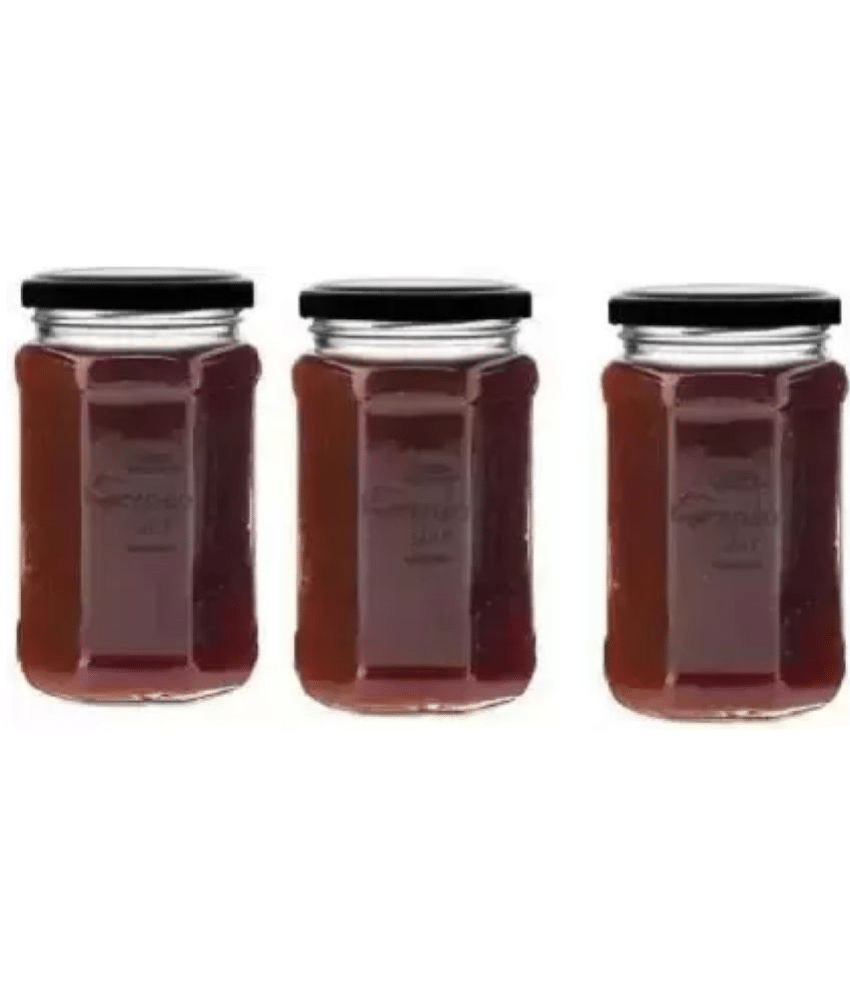     			skwaion Glass Black Food Container ( Set of 3 )