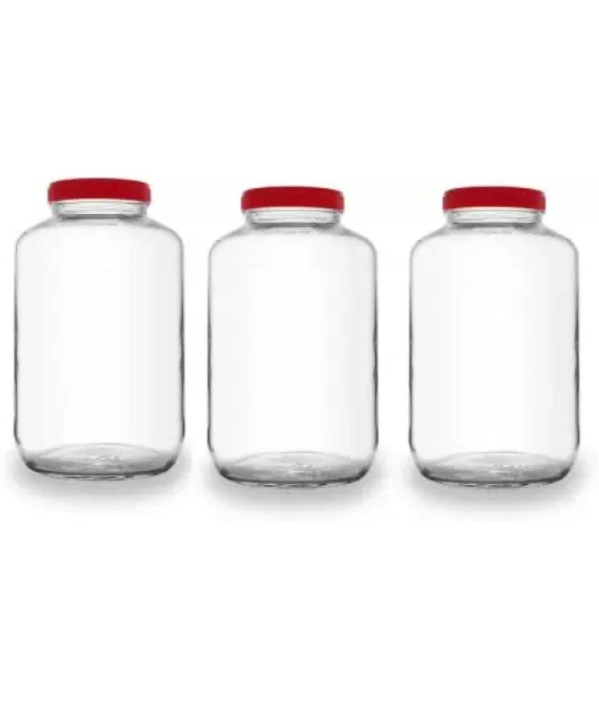     			skwaion Glass Red Food Container ( Set of 3 )