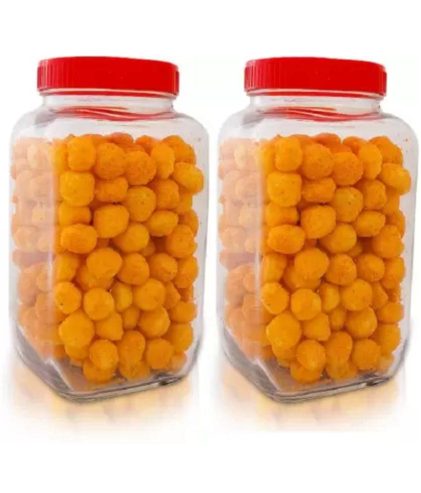     			skwaion Glass Red Spice Container ( Set of 2 )